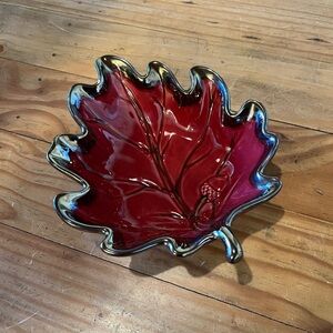 Target Home Red Leaf-Shaped Decorative Dish